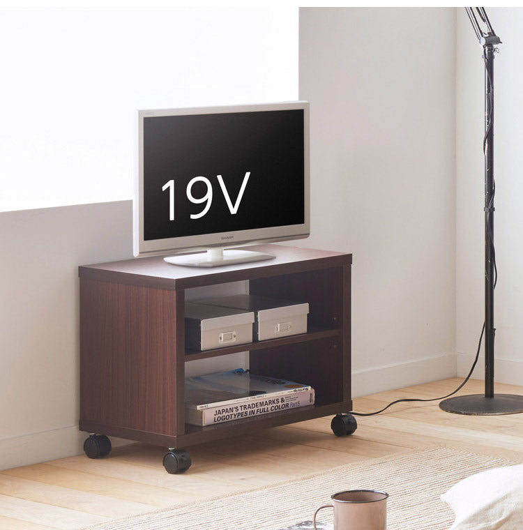 白井産業 テレビ台 幅51cm 高さ40cm ホワイト 白木目 19V型対応 キャスター付 背面化粧有 TVボード フルニコ(代引不可)