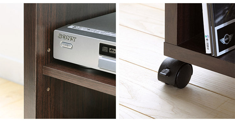 白井産業 テレビ台 幅51cm 高さ40cm ホワイト 白木目 19V型対応 キャスター付 背面化粧有 TVボード フルニコ(代引不可)