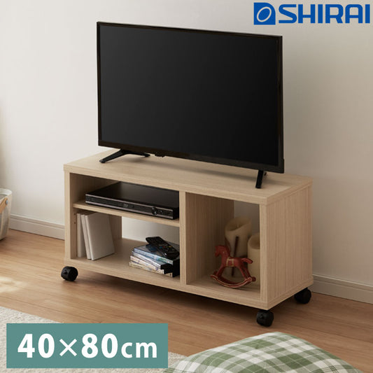 テレビ台 キャスター付き フルニコ 幅79.7cm ナチュラル 収納 高さ39.4cm 木目調 移動 可動棚 シンプル カフェ風 北欧 カントリー ウッド調 おしゃれ かわいい 温もり ナチュラル シリーズ ローボード (代引不可)
