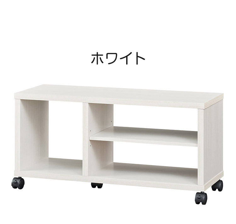 白井産業 【32型テレビ対応】テレビ台 幅80cm 高さ40cm ホワイト 白木目 32V型対応 キャスター付 背面化粧有 TVボード フルニコ(代引不可)