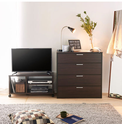 白井産業 【32型テレビ対応】テレビ台 幅80cm 高さ40cm ホワイト 白木目 32V型対応 キャスター付 背面化粧有 TVボード フルニコ(代引不可)