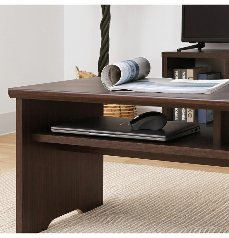 テーブル 机 幅81cm 高さ37cm センターデスク 木製 中棚付き 白井産業フルニコ おしゃれ シンプル モダン 新生活 一人暮らし プレゼント(代引不可)