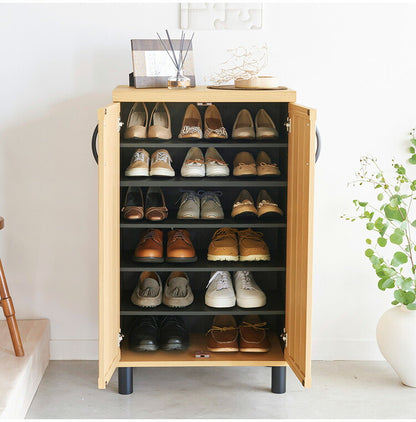 白井産業 下駄箱 シューズボックス 幅60cm 高さ103cm ホワイト 白木目 通気性 約18足収納 スリット扉 靴箱 玄関収納 シューズラック ガルバートン GBP-1060D