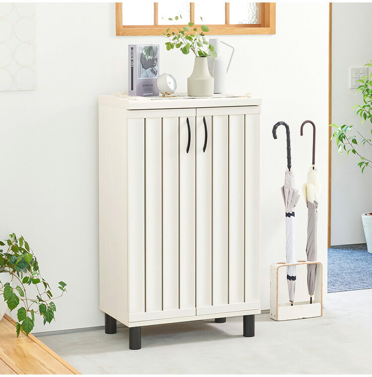 白井産業 下駄箱 シューズボックス 幅60cm 高さ103cm ホワイト 白木目 通気性 約18足収納 スリット扉 靴箱 玄関収納 シューズラック ガルバートン GBP-1060D