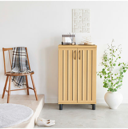 白井産業 下駄箱 シューズボックス 幅60cm 高さ103cm ホワイト 白木目 通気性 約18足収納 スリット扉 靴箱 玄関収納 シューズラック ガルバートン GBP-1060D