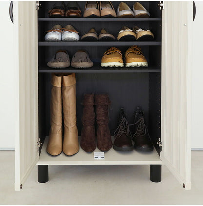 白井産業 下駄箱 シューズボックス 幅60cm 高さ103cm ホワイト 白木目 通気性 約18足収納 スリット扉 靴箱 玄関収納 シューズラック ガルバートン GBP-1060D