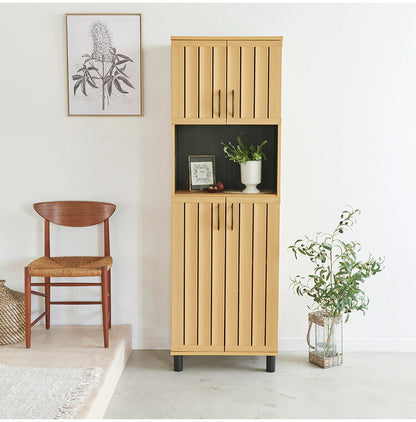 下駄箱 シューズボックス 幅60cm 高さ185cm ナチュラルブラウン 通気性 抜群 約27足収納 スリット扉 靴箱 玄関収納 シューズラック ガルバートン