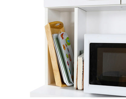 白井産業 モデレオ スライド付き カップボード キッチンボード 食器棚 収納 大容量 ハイタイプ 幅79.7 高さ178 白 ホワイト おしゃれ 北欧 引き出し付き(代引不可)