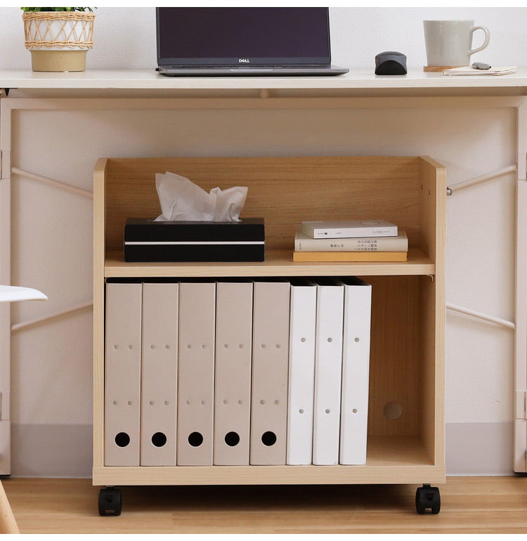 白井産業 サイドワゴン ラック 幅60cm 高さ60cm ナチュラル キャスター付 オフィス 収納(代引不可)