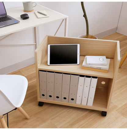 白井産業 サイドワゴン ラック 幅60cm 高さ60cm ナチュラル キャスター付 オフィス 収納(代引不可)