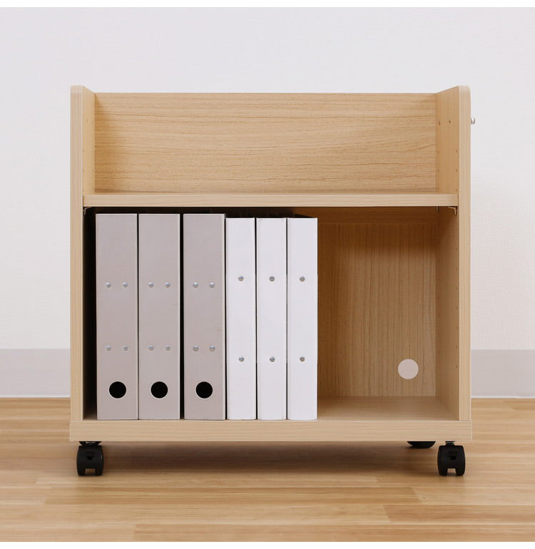 白井産業 サイドワゴン ラック 幅60cm 高さ60cm ナチュラル キャスター付 オフィス 収納(代引不可)