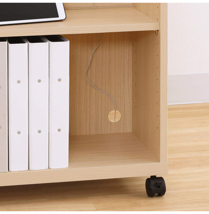 白井産業 サイドワゴン ラック 幅60cm 高さ60cm ナチュラル キャスター付 オフィス 収納(代引不可)