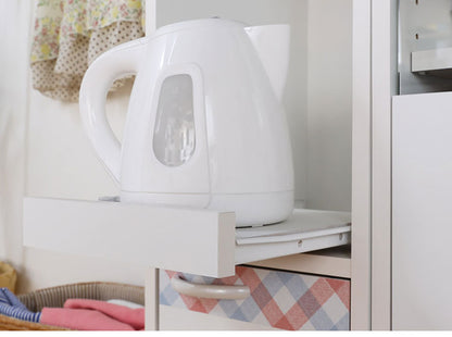 食器棚 ミニ 幅29cm 高さ90cm 北欧風 ホワイト 白 チェック柄 スライド棚付き 小さくてかわいい キッチン収納 スリム 白井産業(代引不可)