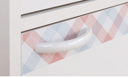 食器棚 ミニ 幅29cm 高さ90cm 北欧風 ホワイト 白 チェック柄 スライド棚付き 小さくてかわいい キッチン収納 スリム 白井産業(代引不可)