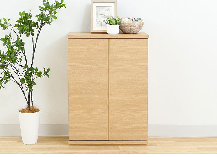 カウンター下収納 キャビネット 棚 幅60cm 高さ85cm ナチュラルブラウン カウンター下 プッシュ式扉 収納 白井産業(代引不可)