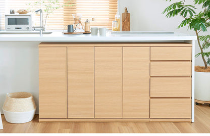 カウンター下収納 キャビネット 棚 幅60cm 高さ85cm ナチュラルブラウン カウンター下 プッシュ式扉 収納 白井産業(代引不可)