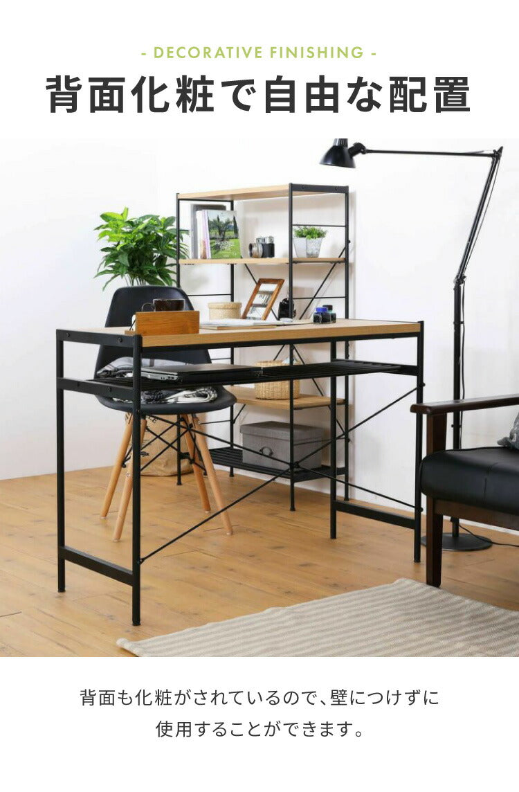 白井産業 リナチュラ デスク 幅101 奥行き40.8 机 作業机 パソコンデスク 収納 収納付き 棚付き おしゃれ アンティーク 北欧 ヴィンテージ 在宅勤務 テレワーク(代引不可)