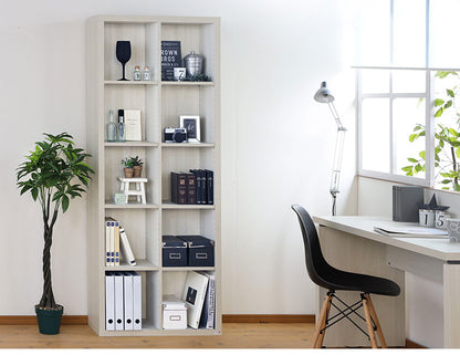 本棚 オープンラック フリーラック 幅76cm 高さ186cm ナチュラルブラウン 全棚可動 本棚 シェルフ 漫画 木製 コミックラック 書棚 ブックシェルフ 白井産業(代引不可)