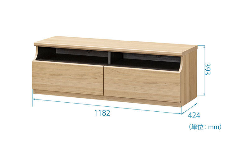 テレビ台 幅119cm 高さ40cm ナチュラルブラウン 50V型対応 シンプル 一人暮らし リビングボード TV台 TVボード 収納 フラップ扉 天然木 北欧 シンプル モダン ウォールナット おしゃれ家具 白井産業(代引不可)