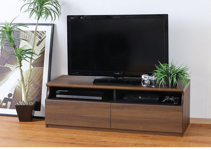 テレビ台 幅119cm 高さ40cm ナチュラルブラウン 50V型対応 シンプル 一人暮らし リビングボード TV台 TVボード 収納 フラップ扉 天然木 北欧 シンプル モダン ウォールナット おしゃれ家具 白井産業(代引不可)