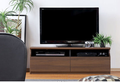 テレビ台 幅119cm 高さ40cm ナチュラルブラウン 50V型対応 シンプル 一人暮らし リビングボード TV台 TVボード 収納 フラップ扉 天然木 北欧 シンプル モダン ウォールナット おしゃれ家具 白井産業(代引不可)