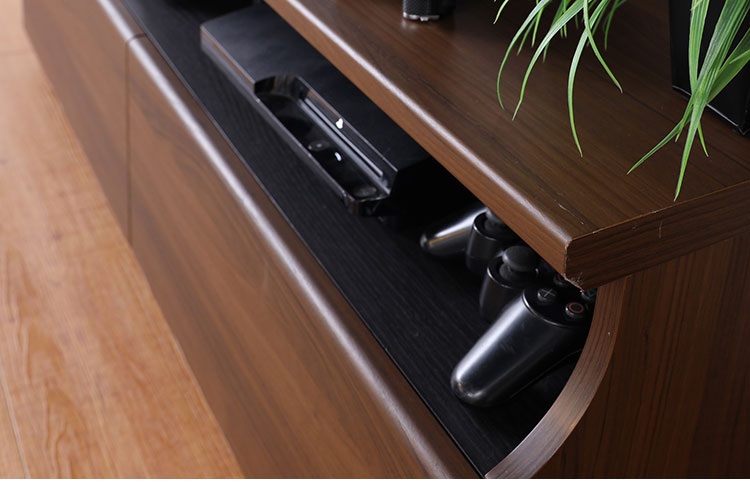 テレビ台 幅119cm 高さ40cm ナチュラルブラウン 50V型対応 シンプル 一人暮らし リビングボード TV台 TVボード 収納 フラップ扉 天然木 北欧 シンプル モダン ウォールナット おしゃれ家具 白井産業(代引不可)