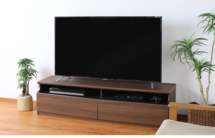 テレビ台 幅149cm 高さ40cm 65V型対応 シンプル 一人暮らし リビングボード TV台 TVボード 収納 フラップ扉 天然木 北欧 シンプル モダン ウォールナット おしゃれ家具 白井産業(代引不可)