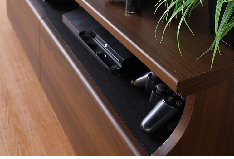 テレビ台 幅149cm 高さ40cm 65V型対応 シンプル 一人暮らし リビングボード TV台 TVボード 収納 フラップ扉 天然木 北欧 シンプル モダン ウォールナット おしゃれ家具 白井産業(代引不可)