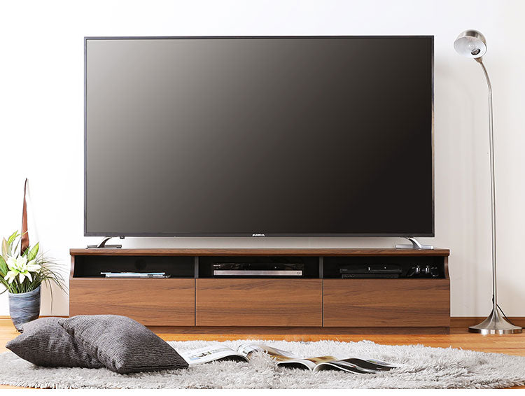 テレビ台 幅178cm 高さ40cm 75V型対応 シンプル 一人暮らし リビングボード TV台 TVボード 収納 フラップ扉 天然木 北欧 シンプル モダン ウォールナット おしゃれ家具 白井産業(代引不可)