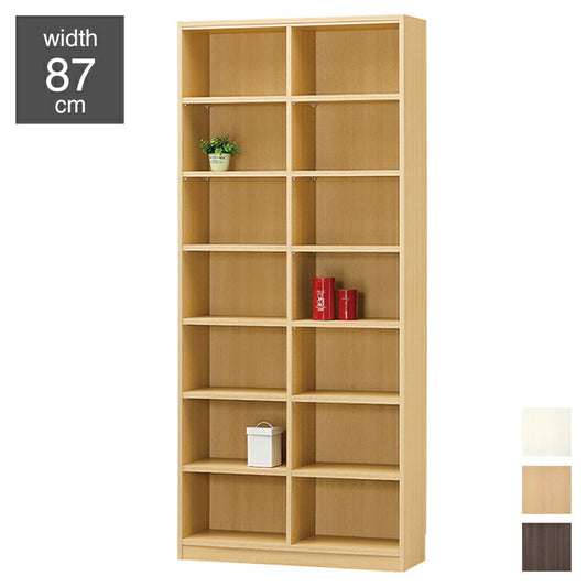 タナリオ 収納キャビネット本棚 オープンラックフリーラック 幅87cm 高さ198cm ナチュラルオーク1 大型 サイズ 大容量 全棚可動 本棚 シェルフ 白井産業(代引不可)