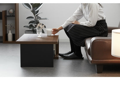 センターテーブル ローテーブル ヴォルデバ 幅80cm ダークブラウン ホワイト 収納 高さ31.6cm 木目調 シンプル モダン ユニーク 幾何学 スタイリッシュ おしゃれ クール ロースタイル 1人暮らし ラック 白井産業 (代引不可)