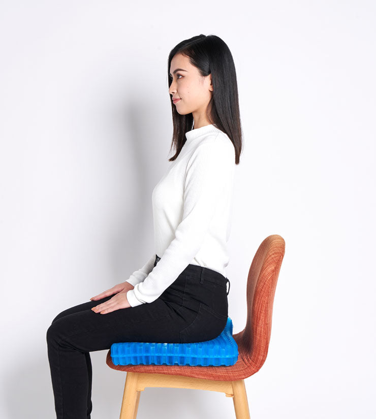 AIR-G MAX 極厚ゲルクッション 6cm 極厚 2倍 二重ハニカム構造 メッシュカバー付きジェルクッションシート 青いゲルクッション