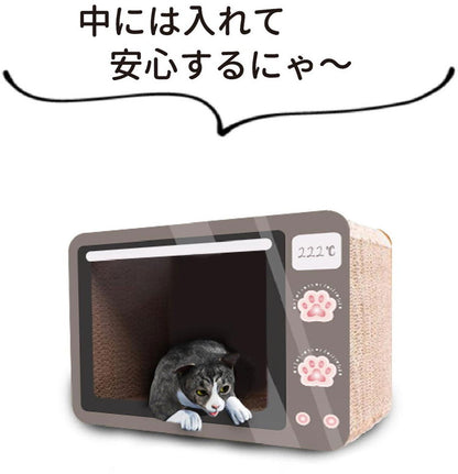 オーブン型 爪とぎ 猫 つめとぎ 段ボール ダンボール 両面 ストレス発散 運動不足対策 猫用品 鈴付き 鈴 四季適用 爪研ぎ 爪磨き ペット用品(代引不可)