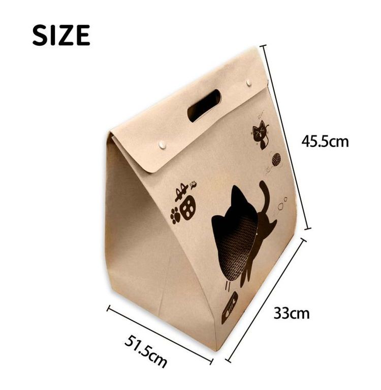 猫 爪とぎ 袋型 猫ちゃんの爪とぎ 袋タイプ ダンボール つめとぎ 段ボール 両面 ストレス発散 運動不足対策 猫用品 鈴付き 鈴 四季適用 爪研ぎ 爪磨き ペット用品(代引不可)