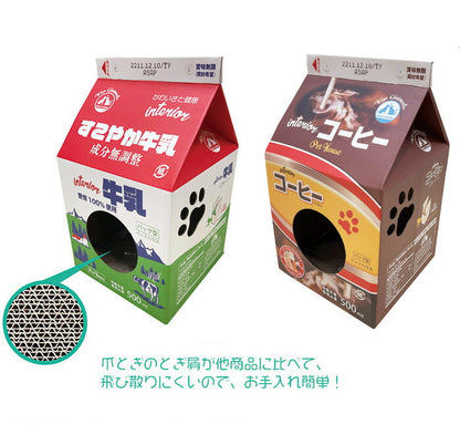 爪とぎ 牛乳パック型 ペットハウス 室内用 屋外 犬 猫 正規品 SNS 映え カップ麺 うどん 小型犬 中型犬 ペット ネコ イヌ