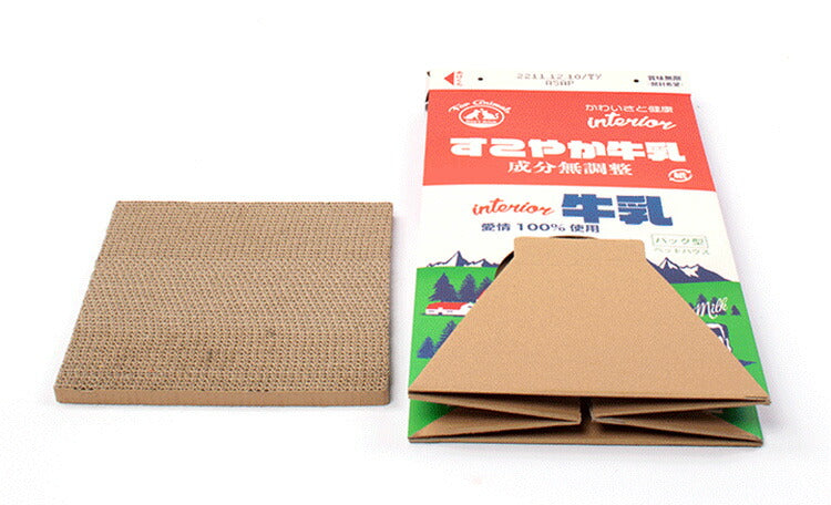 爪とぎ 牛乳パック型 ペットハウス 室内用 屋外 犬 猫 正規品 SNS 映え カップ麺 うどん 小型犬 中型犬 ペット ネコ イヌ