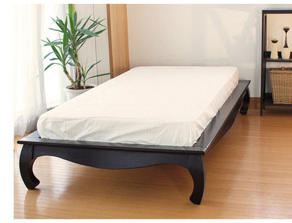 ベッドフレーム セミダブル ベッド 本体 フレーム 天然木 和室 和風 おしゃれ 木製 収納 すのこ すのこベッド 猫脚 ネコ脚 かわいい アンティーク 北欧 ヴィンテージ(代引不可)