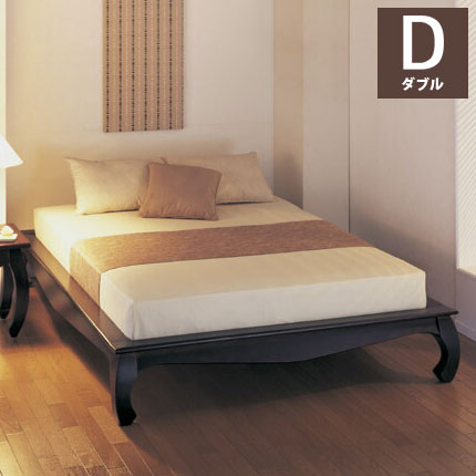 ベッドフレーム ダブル ベッド 本体 フレーム 天然木 和室 和風 おしゃれ 木製 収納 すのこ すのこベッド 猫脚 ネコ脚 かわいい アンティーク 北欧 ヴィンテージ(代引不可)