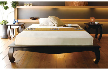 ベッドフレーム ダブル ベッド 本体 フレーム 天然木 和室 和風 おしゃれ 木製 収納 すのこ すのこベッド 猫脚 ネコ脚 かわいい アンティーク 北欧 ヴィンテージ(代引不可)