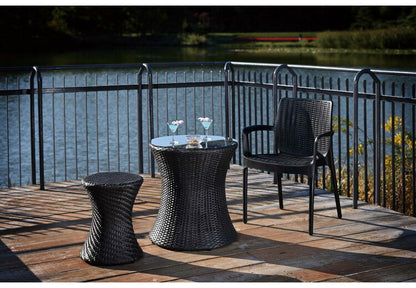 6脚セット ガーデンチェア 屋外 肘掛け アウトドア バーベキュー キャンプ ガーデン 庭 ラタンチェア テラス 黒 ブラック ダイニングチェア 椅子 パーソナルチェア 北欧 西海岸 籐ラタン風(代引不可)