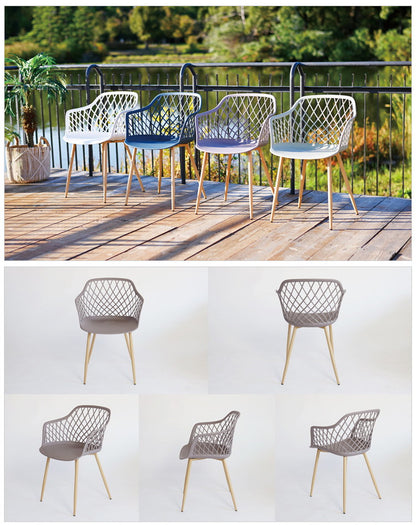 ダイニングメッシュ チェア 肘つき 北欧 くすみカラー椅子 いす イス アーム 肘付き ダイニングチェア テラス ガーデン 庭 屋外可(代引不可)