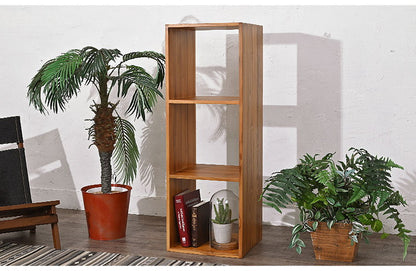 天然木 チーク材 収納 ラック オープンラック キューブボックス 棚 3段 三段 木製 おしゃれ アンティーク 北欧 シェルフ 木目調(代引不可)