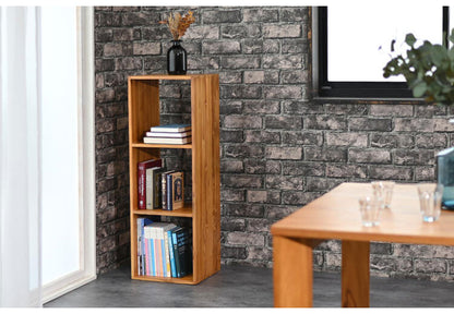 天然木 チーク材 収納 ラック オープンラック キューブボックス 棚 3段 三段 木製 おしゃれ アンティーク 北欧 シェルフ 木目調(代引不可)