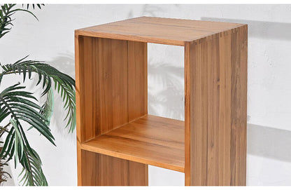 天然木 チーク材 収納 ラック オープンラック キューブボックス 棚 3段 三段 木製 おしゃれ アンティーク 北欧 シェルフ 木目調(代引不可)