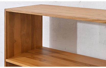 天然木 チーク材 収納 ラック 幅71 オープンラック キューブボックス 棚 3段 三段 ワイド 木製 おしゃれ アンティーク 北欧 シェルフ 木目調(代引不可)