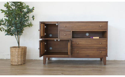 天然木 チーク無垢材 ダイニングボード リビングボード カウンタ― 収納棚 大容量 木目調 おしゃれ アンティーク 北欧 収納ボード キッチンボード(代引不可)