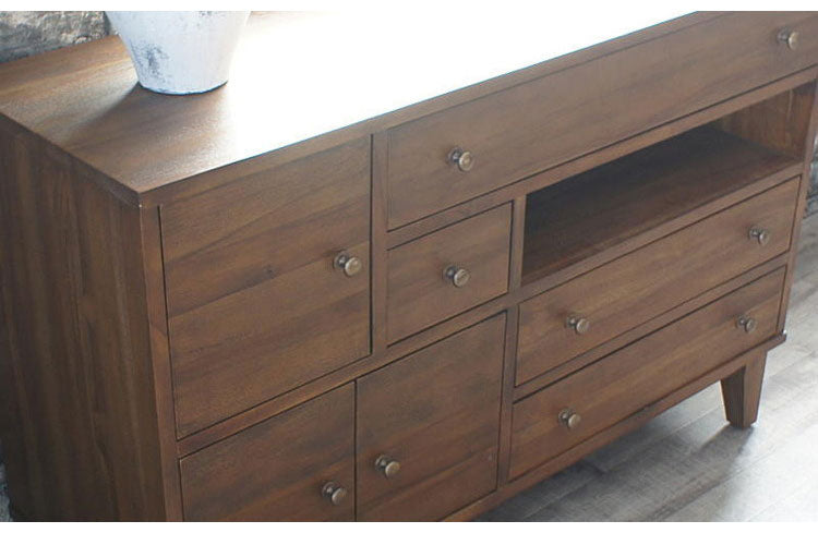 天然木 チーク無垢材 ダイニングボード リビングボード カウンタ― 収納棚 大容量 木目調 おしゃれ アンティーク 北欧 収納ボード キッチンボード(代引不可)