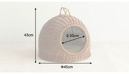 ラタン ペット キャリーバック ペットハウス 籐製 ラタンバスケットラタン製 犬 キャリーバック 小型犬 猫 うさぎ ペット ラタン ドッグハウス キャットハウス おしゃれ かわいい(代引不可)