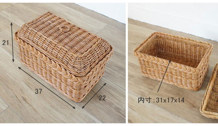 ラタン カトラリーケース GK716ME フタつき バスケット カゴ バスケット ナチュラル アジアン ヴィンテージ 籐 収納 おしゃれ 和風(代引不可)