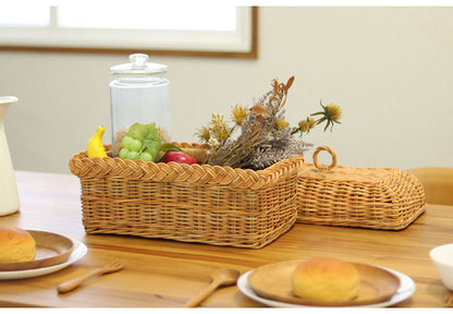 ラタン カトラリーケース GK716ME フタつき バスケット カゴ バスケット ナチュラル アジアン ヴィンテージ 籐 収納 おしゃれ 和風(代引不可)
